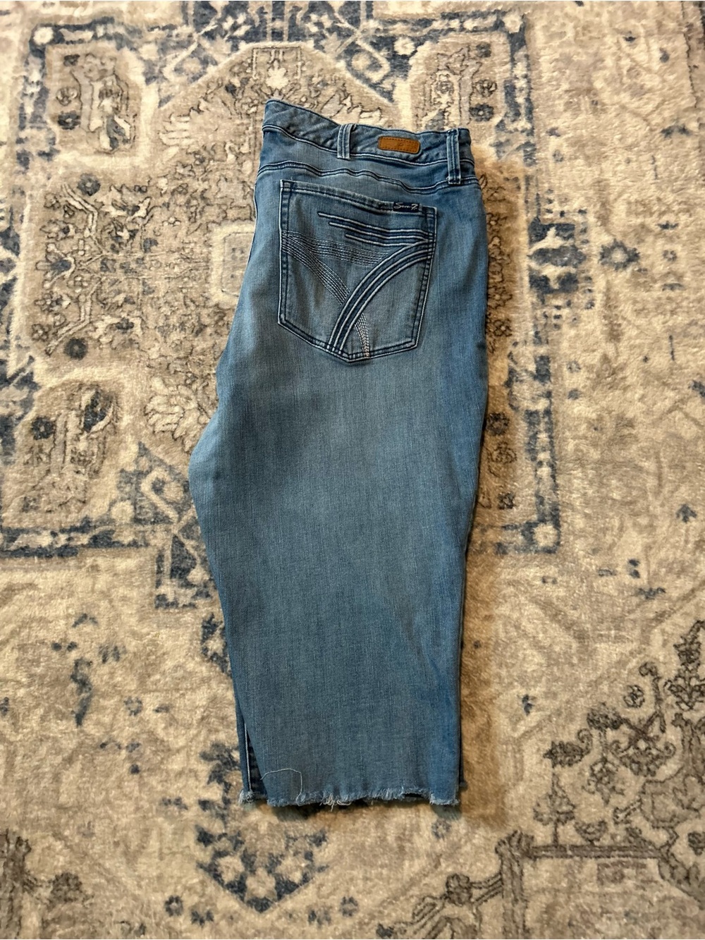 Seven Mid Wash Denim Bermuda Shorts - Picture 4 of 5
